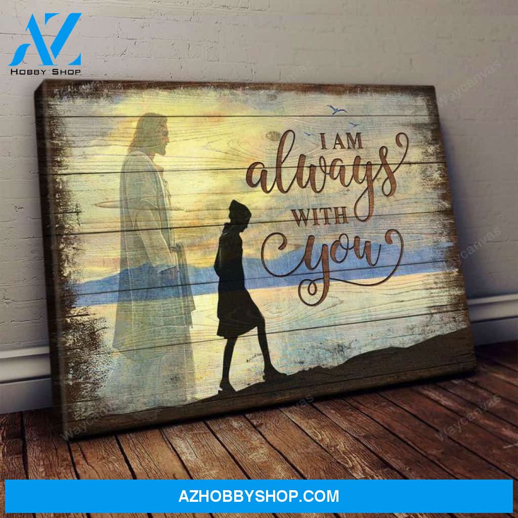 By the riverside - I am always with you - Jesus Landscape Canvas Prints - Wall Art
