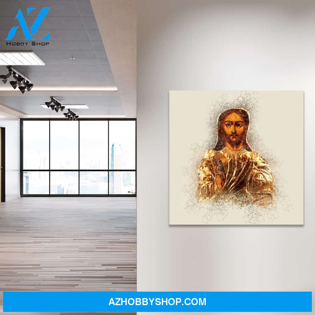 Byzantine Jesus Geometric Canvas Art