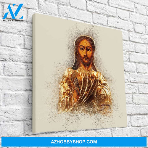 Byzantine Jesus Geometric Canvas Art