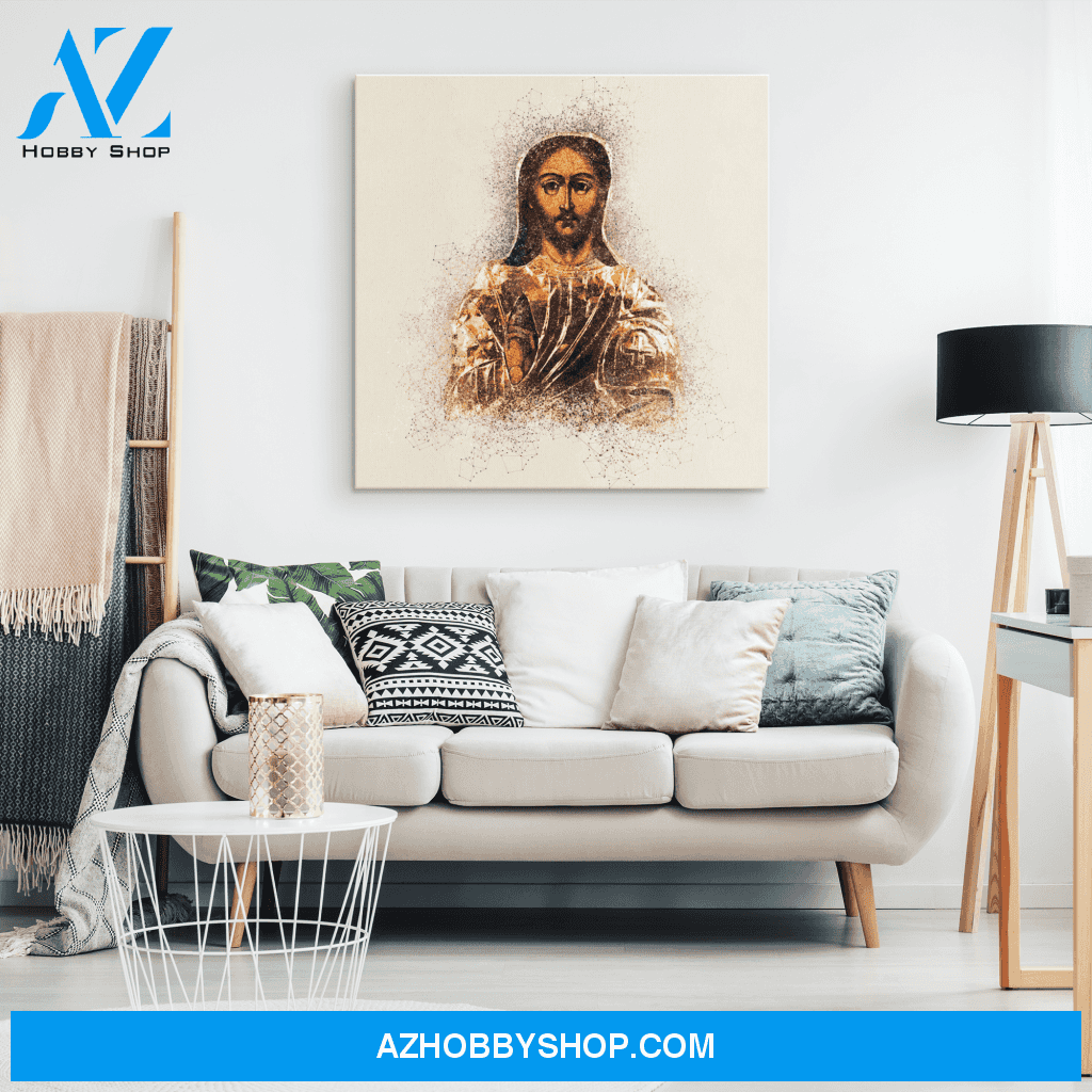 Byzantine Jesus Geometric Canvas Art