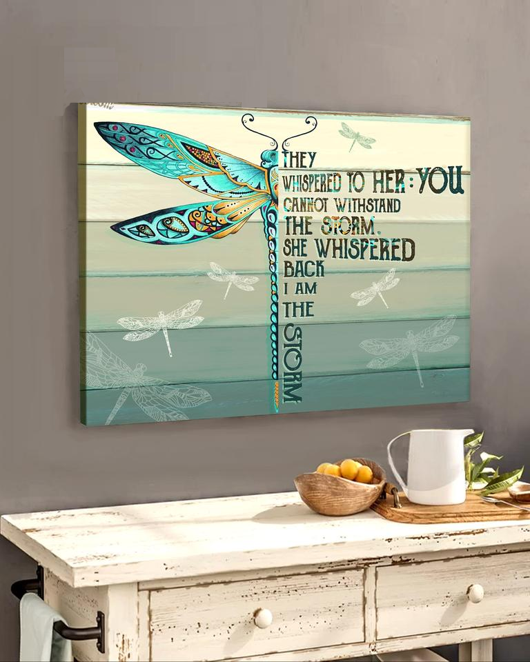 Dragonfly, I Am The Storm She Whispered - Matte Canvas, Wall Art Canvas