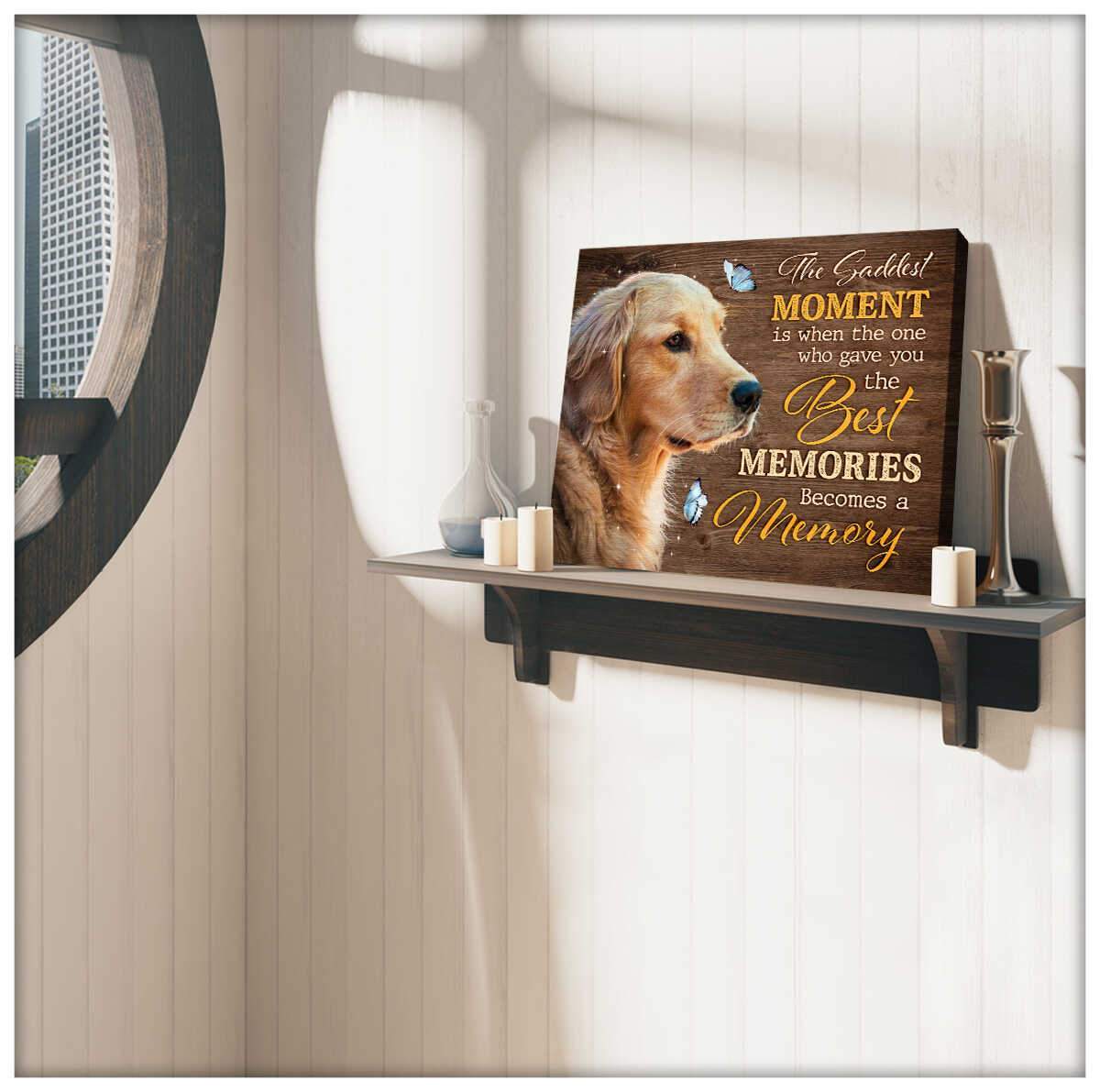 The Saddest Moment Golden Retriever Canvas Wall Art, Wall Decor Visual Art