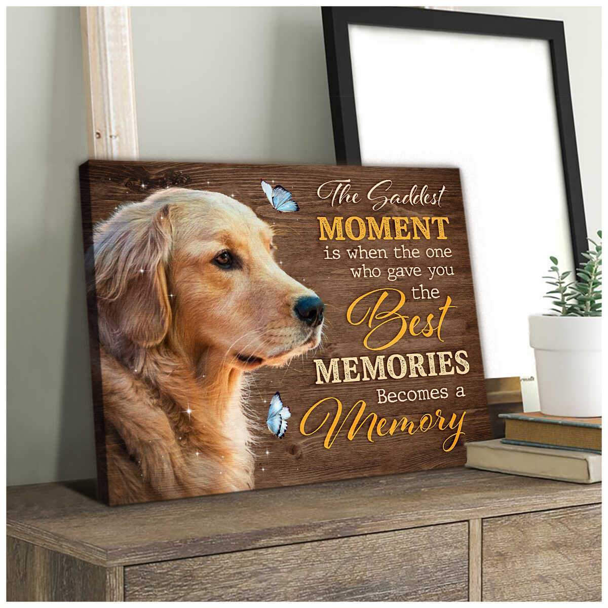 The Saddest Moment Golden Retriever Canvas Wall Art, Wall Decor Visual Art