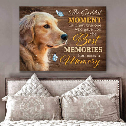 The Saddest Moment Golden Retriever Canvas Wall Art, Wall Decor Visual Art