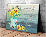 When You Believe Sunflower Hummingbird Wall Art Canvas
