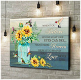 When You Believe Sunflower Hummingbird Wall Art Canvas