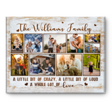 Family Photo Collage Gift, A Little Bit Of Crazy Canvas Print