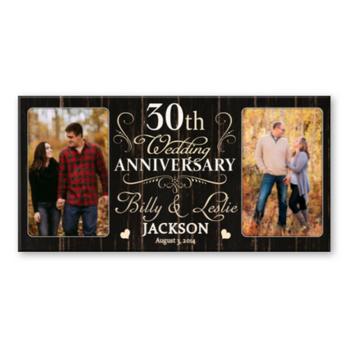 30 Year Anniversary Custom Canvas Print, 30th Wedding Anniversary Gift
