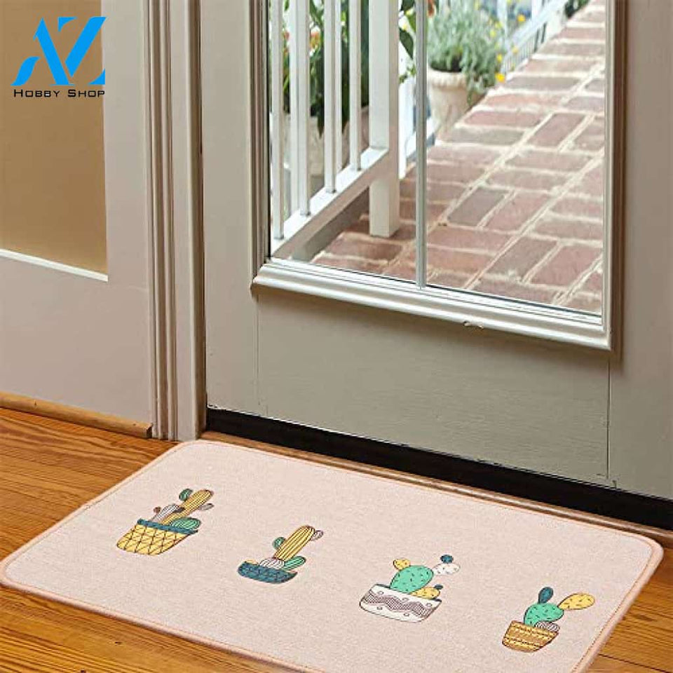 Cactus, Cat and Dog Printing Doormat, 2-Pack 15 x 23 Inches