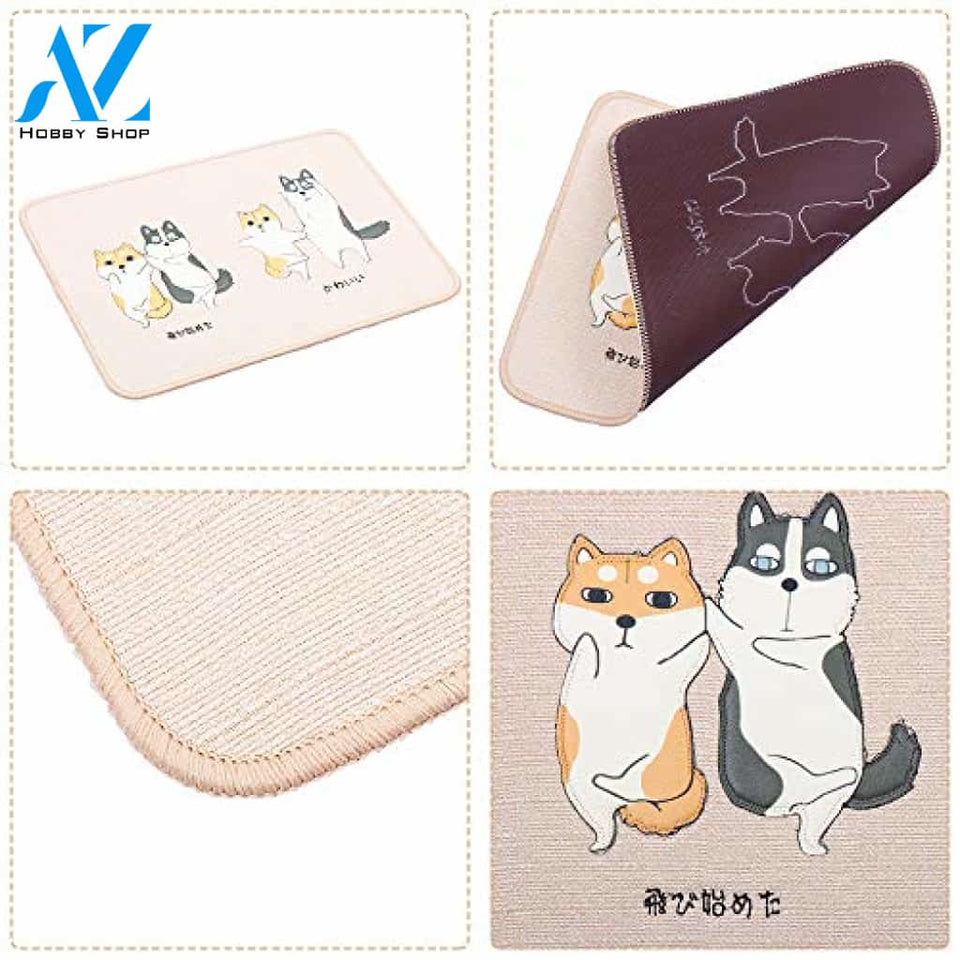 Cactus, Cat and Dog Printing Doormat, 2-Pack 15 x 23 Inches