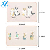 Cactus, Cat and Dog Printing Doormat, 2-Pack 15 x 23 Inches