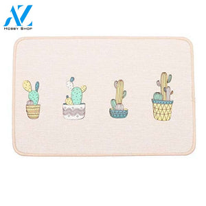 Cactus, Cat and Dog Printing Doormat, 2-Pack 15 x 23 Inches