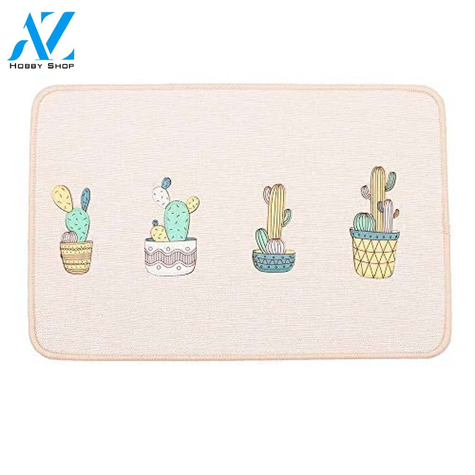 Cactus, Cat and Dog Printing Doormat, 2-Pack 15 x 23 Inches