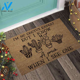 Cactus Expert Coir Pattern Print Doormat