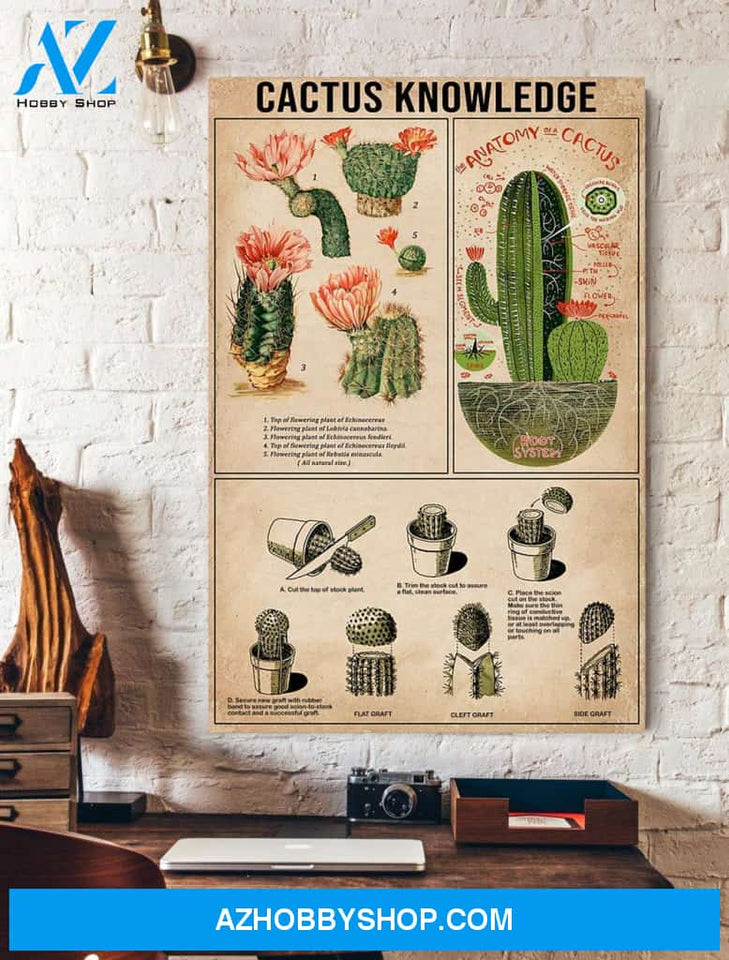 Cactus Knowledge Canvas And Poster, Wall Decor Visual Art