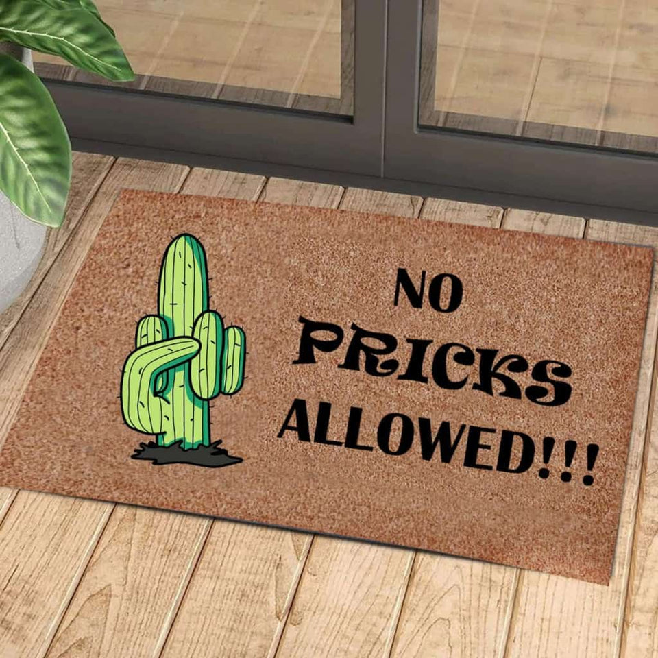 Cactus No Pricks Allowed Doormat | Colorful | Size 8x27'' 24x36''