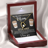Caffeinated Mom -Forever Love Heart Necklace