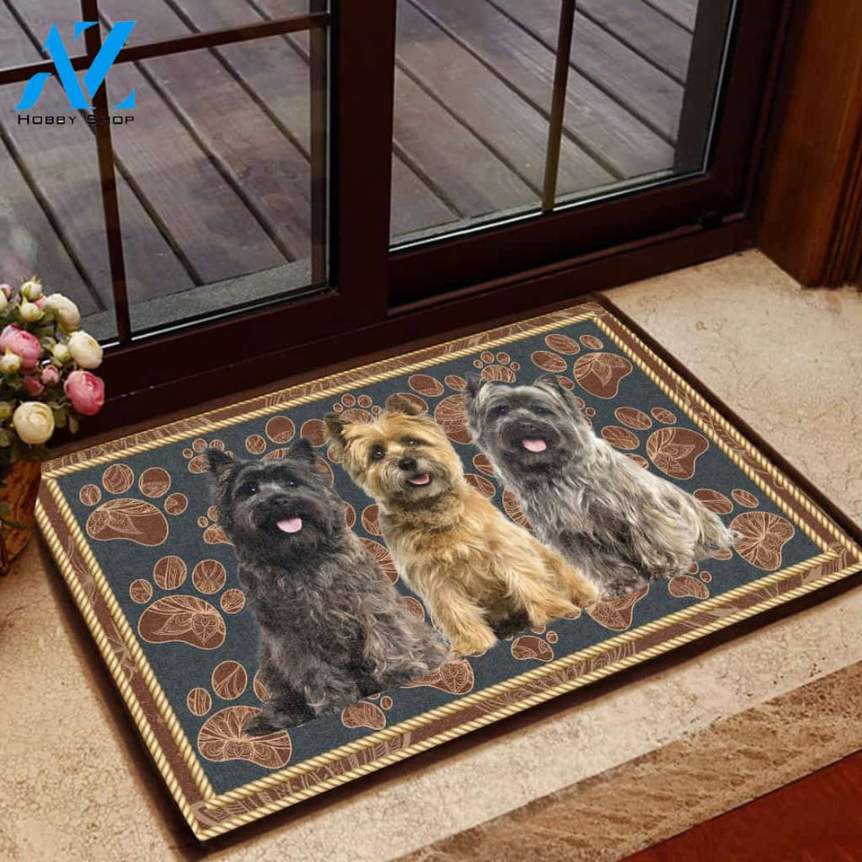 Cairn Terrier Floral Paw - Dog Doormat Welcome Mat House Warming Gift Home Decor Gift For Dog Lovers Funny Doormat Gift Idea