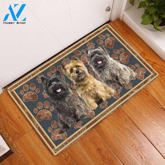 Cairn Terrier Floral Paw - Dog Doormat Welcome Mat House Warming Gift Home Decor Gift For Dog Lovers Funny Doormat Gift Idea