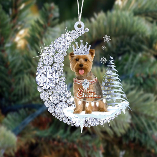 Cairn Terrier Diamond Moon Merry Christmas Ornament Dog Ornaments