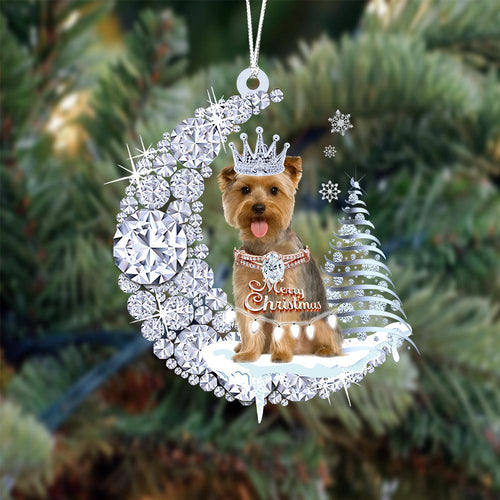 Cairn Terrier Diamond Moon Merry Christmas Ornament Dog Ornaments