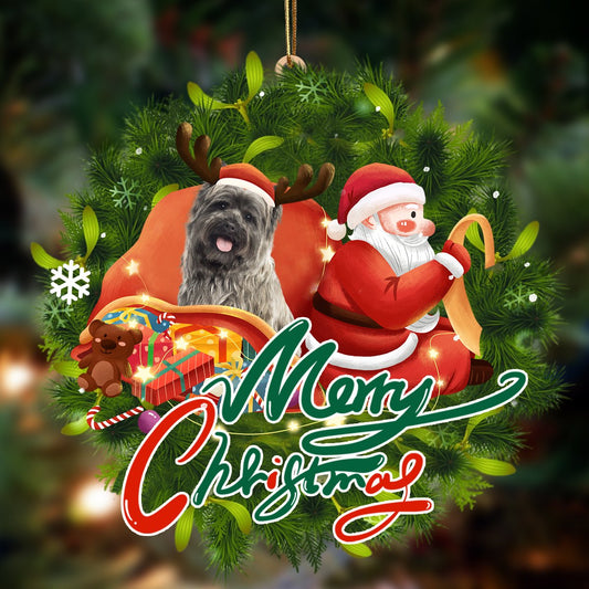 Godmerch- Ornament- cairn terrier 2-Santa & dog Hanging Ornament, Happy Christmas Ornament, Car Ornament