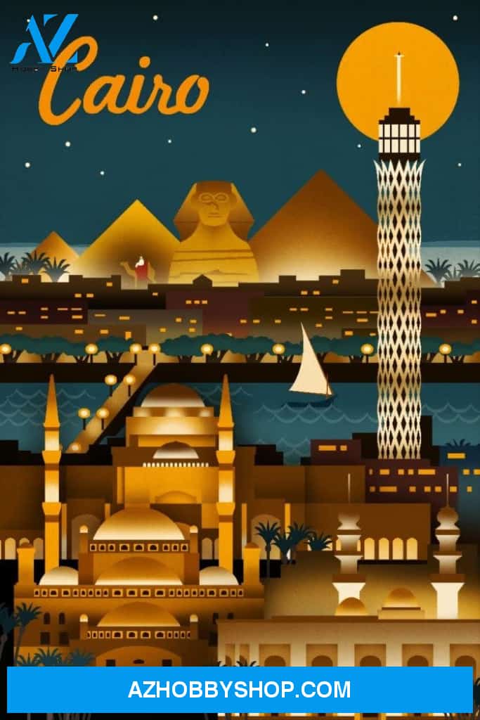 Cairo Egypt Retro Skyline