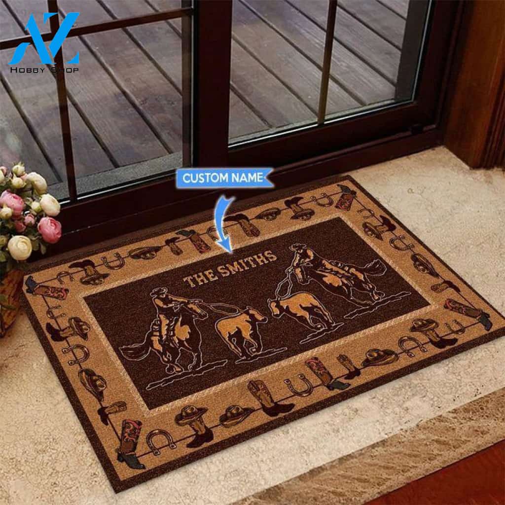 Calf Roping Classical Custom Doormat | Welcome Mat | House Warming Gift