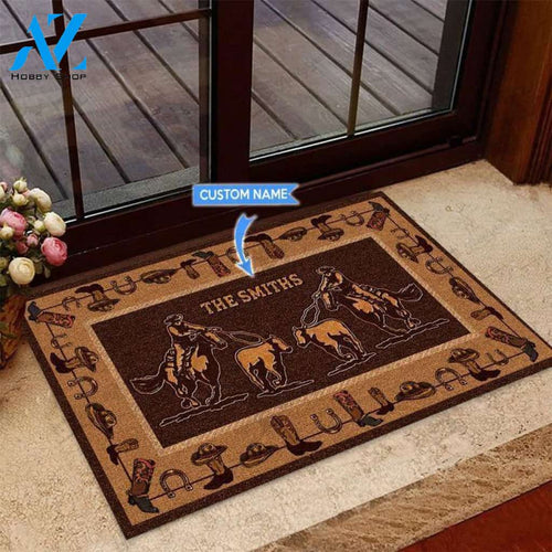 Calf Roping Classical Custom Doormat | Welcome Mat | House Warming Gift