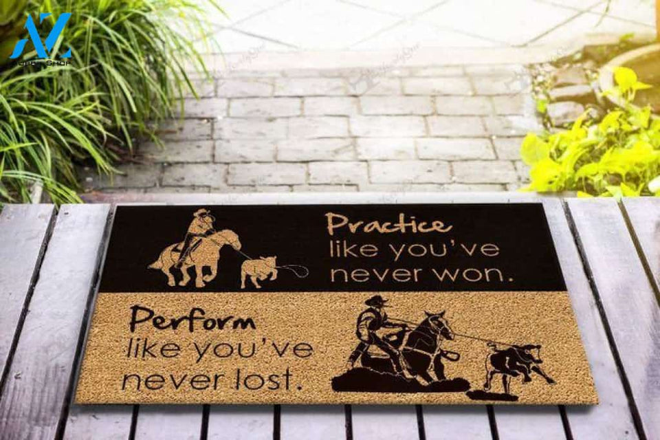 Calf roping Practice like you've never won Doormat | Welcome Mat | House Warming Gift