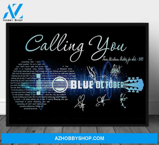 Calling You Lyrics Blue Canvas Wall Art, Wall Decor Visual Art, Vintage Posters Gift Fan