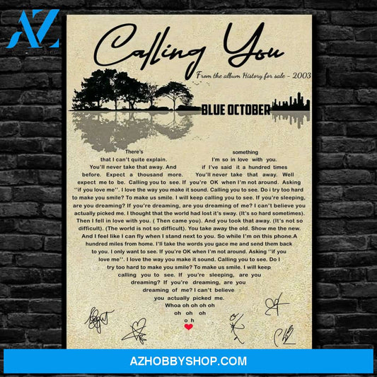 Calling You Lyrics Canvas Wall Art Gift Fan