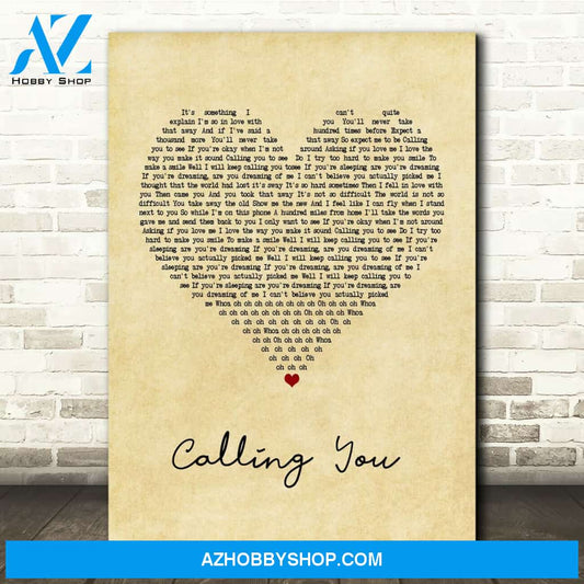 Calling You Lyrics Canvas Wall Art Gift Friend