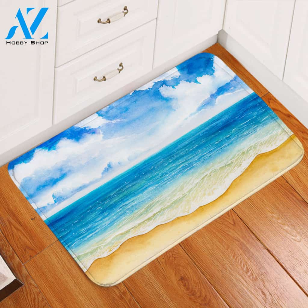 Calm Beach Painted Door Mat