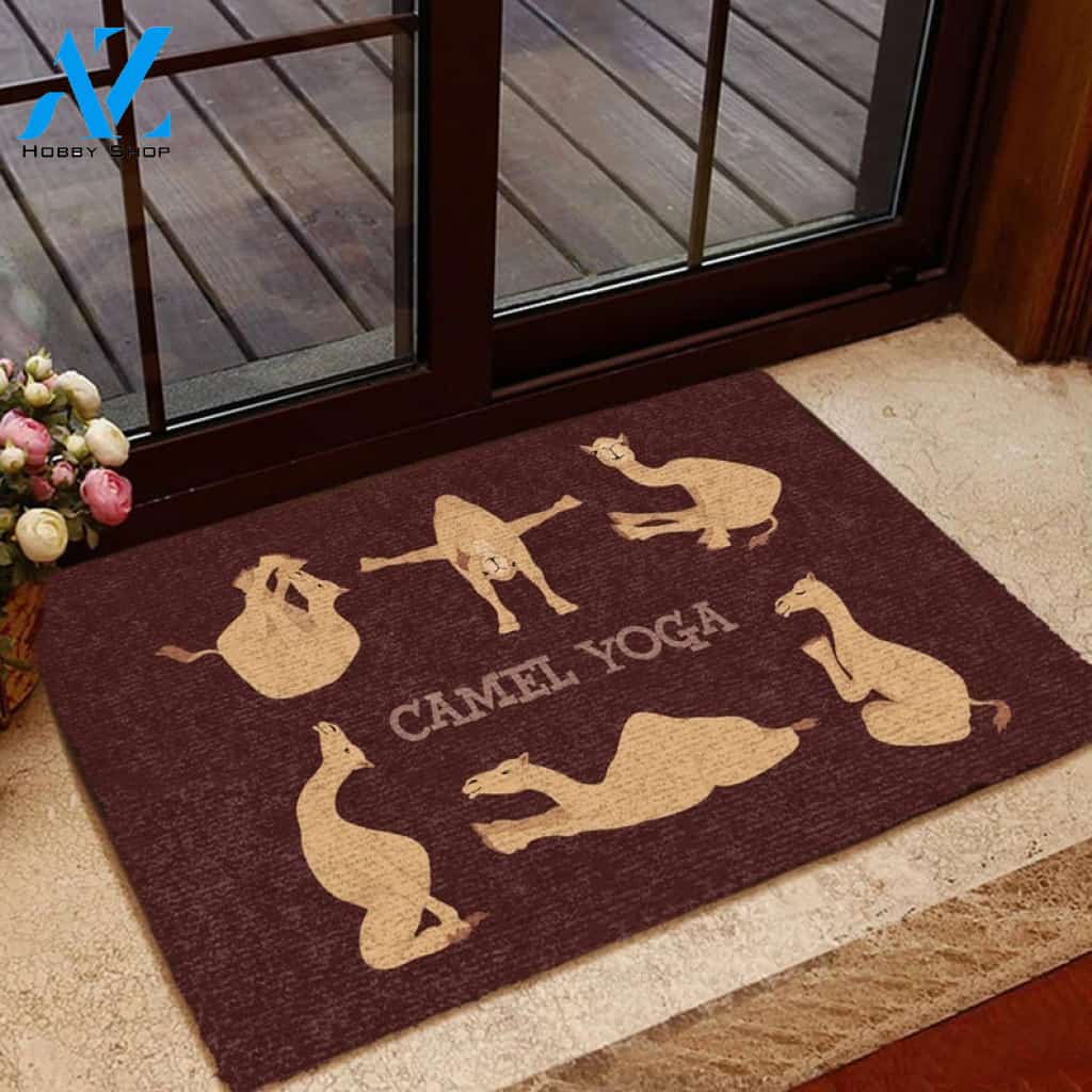 Camel Yoga Doormat Welcome Mat House Warming Gift Home Decor Gift for Camel Lovers Funny Doormat Gift Idea