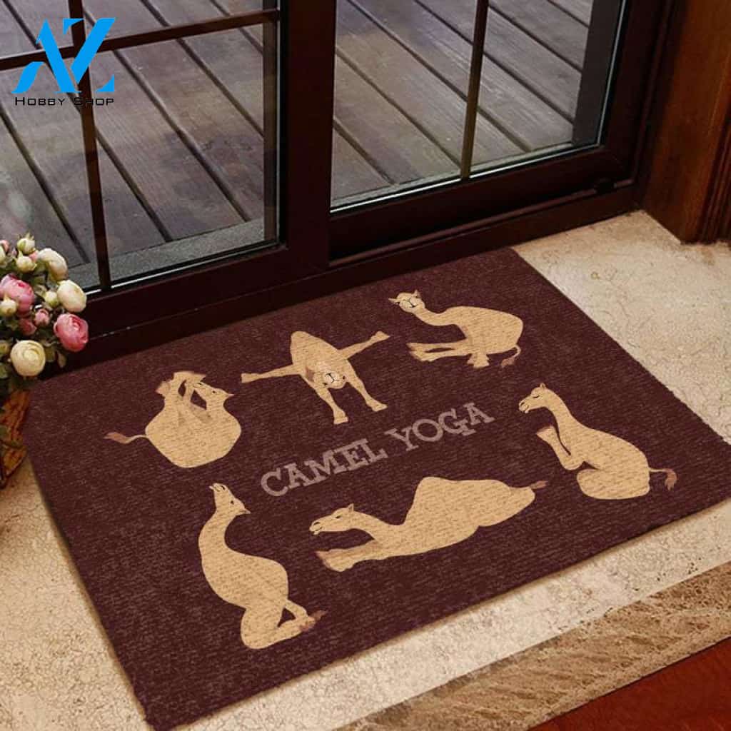 Camel Yoga Doormat Welcome Mat House Warming Gift Home Decor Gift for Camel Lovers Funny Doormat Gift Idea