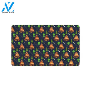 Camfire marshmallow Camping Design Print Rubber Doormat