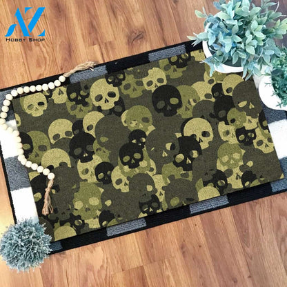 Camo Skull Seamless Pattern Doormat SK-DM-00Q2