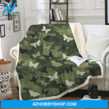 Camouflage Butterfly Blanket Gift For Butterfly Lovers Birthday Gift Home Decor Bedding Couch Sofa Soft and Comfy Cozy