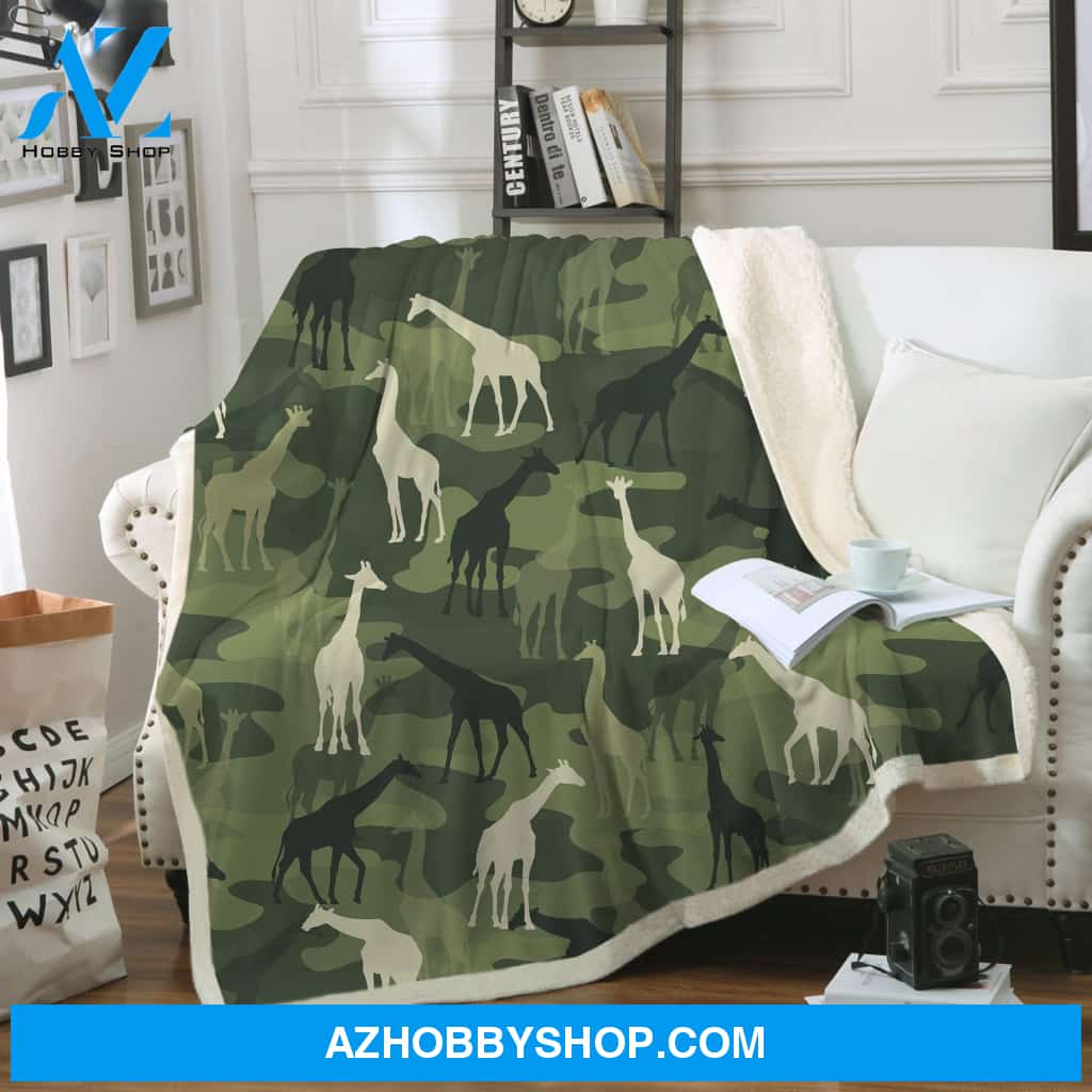 Camouflage Giraffe Blanket Gift For Giraffe Lovers Birthday Gift Home Decor Bedding Couch Sofa Soft and Comfy Cozy