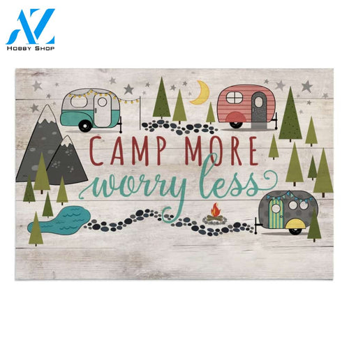 Camp More Worry Less Doormat Welcome Mat House Warming Gift Home Decor Funny Doormat Gift Idea