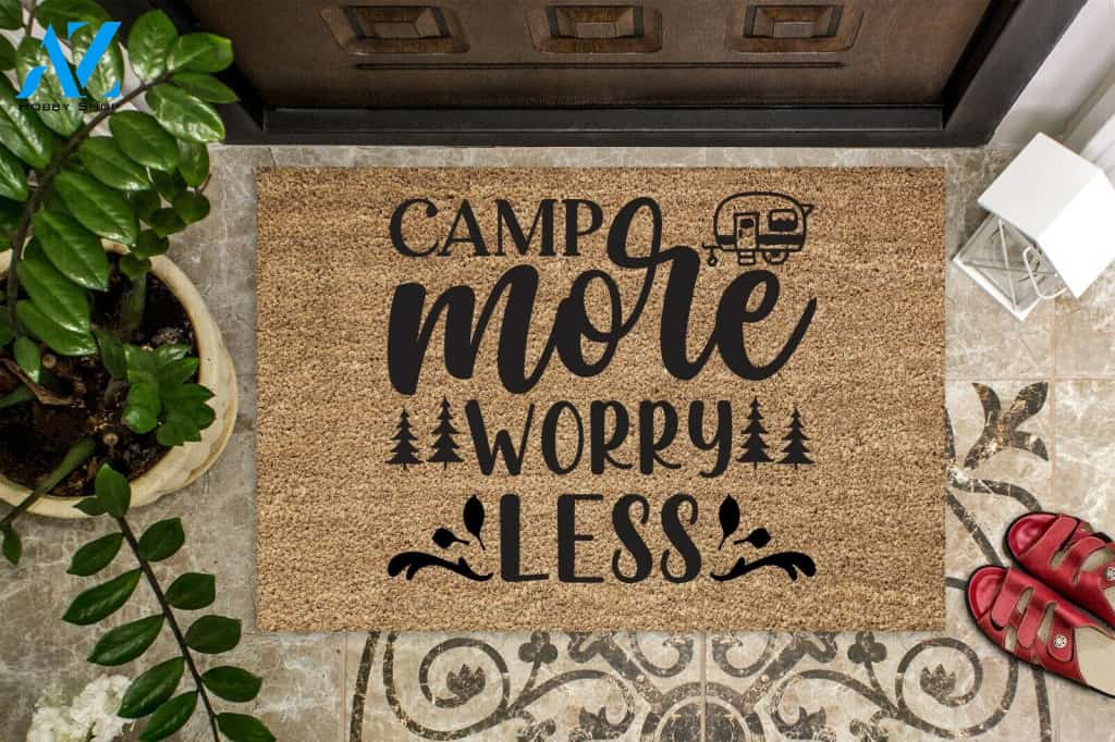 Camp More Worry Less Doormat Camping Lover Gift Welcome Mat House Warming Gift Home Decor Funny Doormat Gift Idea