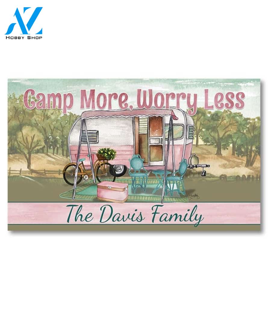 Camp More, Worry Less Personalized Doormat - 18" x 30"