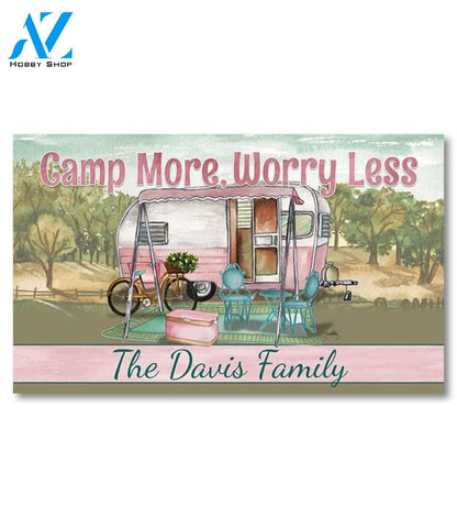 Camp More, Worry Less Personalized Doormat - 18" x 30"