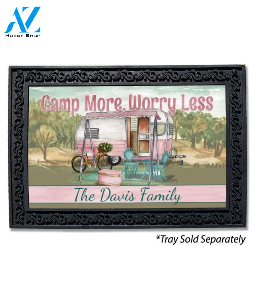 Camp More, Worry Less Personalized Doormat - 18" x 30"