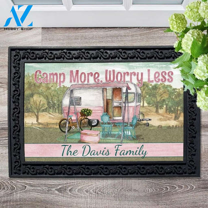 Camp More, Worry Less Personalized Doormat - 18" x 30"
