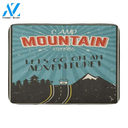 Personalized Name Family House Camp Mountain Let'S Go On An Adventure Doormat Welcome Mat House Warming Gift Home Decor Funny Doormat Gift Idea