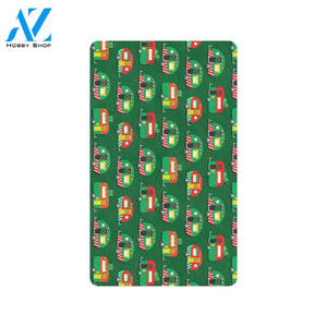 Camper Camping Christmas Themed Print Rubber Doormat