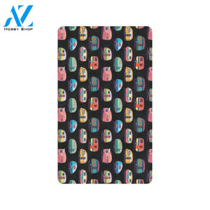 Camper Camping Pattern Rubber Doormat