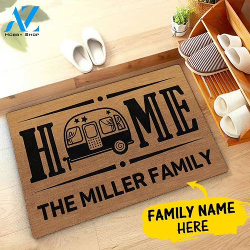 Camper Home Family Name Custom Doormat Personalized Doormat Housewarming Gift Custom Welcome Mat
